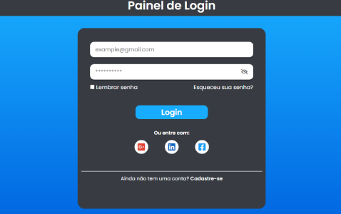 Imagem do projeto - Tela login